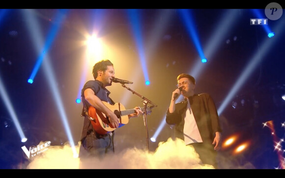 Vianney et Antoine Delie lors de la finale de The Voice 2020, diffusée sur TF1. Le samedi 13 juin 2020.