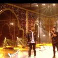 Kendji Girac et Abi lors de la finale de The Voice 2020, diffusée sur TF1. Le samedi 13 juin 2020.