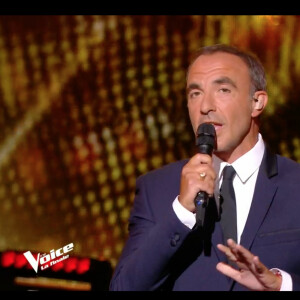 Nikos Aliagas lors de la finale de The Voice 2020, diffusée sur TF1. Le samedi 13 juin 2020.