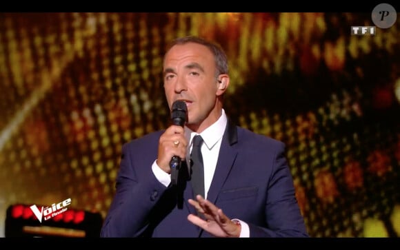 Nikos Aliagas lors de la finale de The Voice 2020, diffusée sur TF1. Le samedi 13 juin 2020.