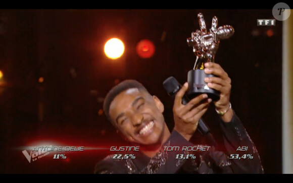 Abi est élu grand gagnant lors de la finale de The Voice 2020, diffusée sur TF1. Le samedi 13 juin 2020.