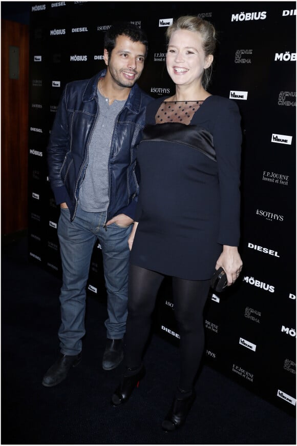Virginie Efira (enceinte) et Mabrouk El Mechri Avant première de Mobius a l'UGC Normandie a Paris le 12 fevrier 2013.