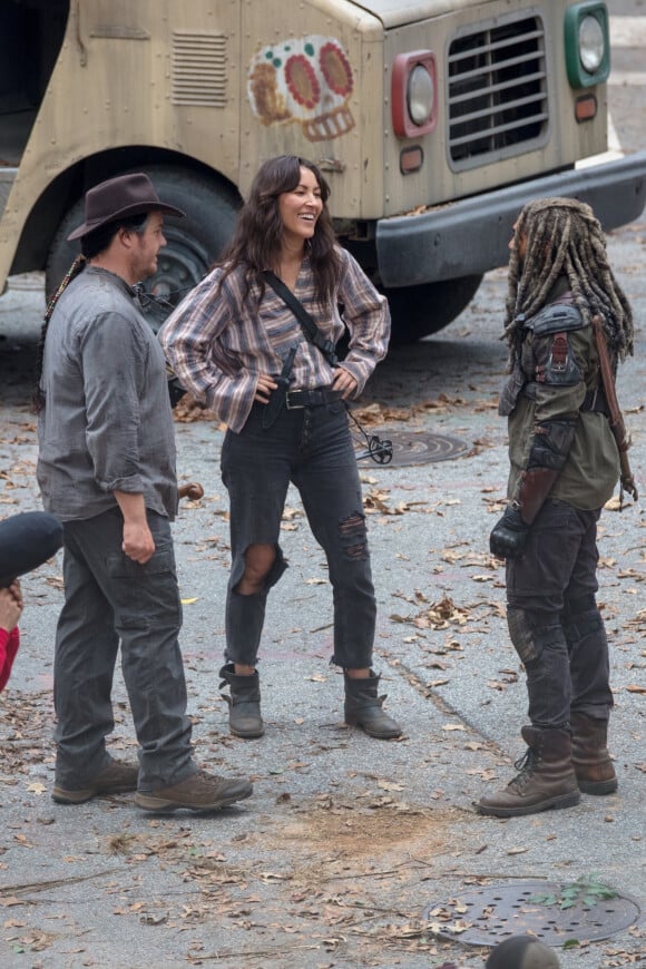 Exclusif - Khary Payton (King Ezekiel) sur le tournage de la série "The Walking Dead à Atlanta, le 29 octobre 2019.