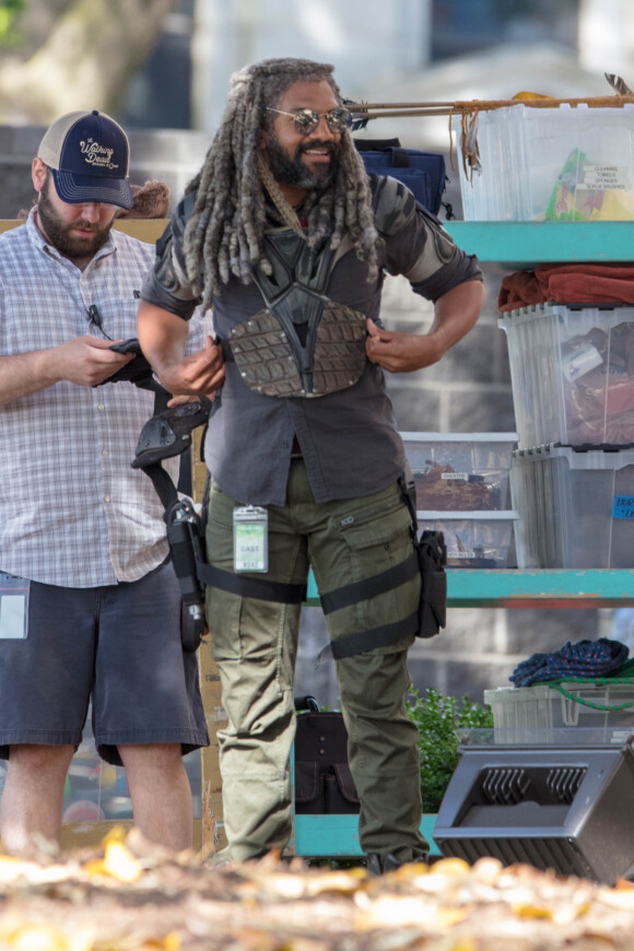 Exclusif - Khary Payton - Les acteurs sur le tournage de la saison 9 de la série 'The Walking Dead' à Atlanta, le 3 mai 2018.
