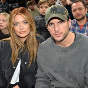 Caroline Receveur et Hugo Philip au match de NBA Game Paris 2020 entre les Bucks de Milwaukee et les Charlotte Hornet à l'AccorHotels Arena à Paris le 24 janvier 2020. © Veeren / Bestimage