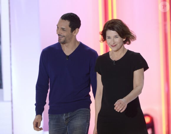 Tomer Sisley et Isabelle Gélinas - Enregistrement de l'émission "Vivement Dimanche" au studio Gabriel à Paris, le 6 janvier 2016. © Guirec Coadic/Bestimage