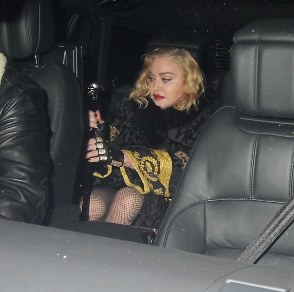 Madonna - Madonna s'est rendue au club Chiltern Firehouse après sa performance au Palladium à Londres le 17 février 2020. Elle est arrivée à 1h30 et est sortie à 4 heures du matin.