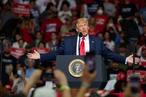 Le président américain Donald Trump lors d'un meeting de campagne au BOK center de Tulsa, Oklahoma, Etats-Unis, le 20 juin 2020. © Tyler Tomasello/Zuma Press/bestimage