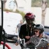 Exclusif - Laeticia Hallyday fait une grande virée sur les Harley-Davidson de Johnny avec Pierre Billon, Philippe Fatien et Fabrice Le Ruyet (mari d'Anne Marcassus) à Los Angeles le 27 septembre 2018.