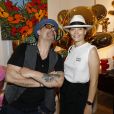 Jacky Jayet, Caroline Vigneaux lors du vernissage Jacky Jayet et ses Ours à la Galerie Art and Sound, Paris le 25 Juin 2020. © Marc Ausset Lacroix / Bestimage