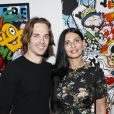 Thibault Perez, sa compagne Sylvie Ortega Munos lors du vernissage Jacky Jayet et ses Ours à la Galerie Art and Sound, Paris le 25 Juin 2020. © Marc Ausset Lacroix / Bestimage