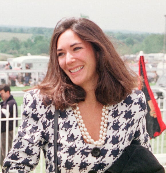 Ghislaine Maxwell, fille de Robert Maxwell et amie de Jeffrey Epstein, au derby d'Epsom en juin 1991. ©PA Photos/ABACAPRESS.COM