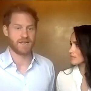 Le prince Harry, duc de Sussex, et Meghan Markle, duchesse de Sussex, abordent la question des inégalités et du racisme institutionnel dans une vidéoconférence avec de jeunes leaders, en leur qualité de Président et vice-président de Queen's Commonwealth Trust (QCT). Los Angeles. Le 6 juillet 2020.