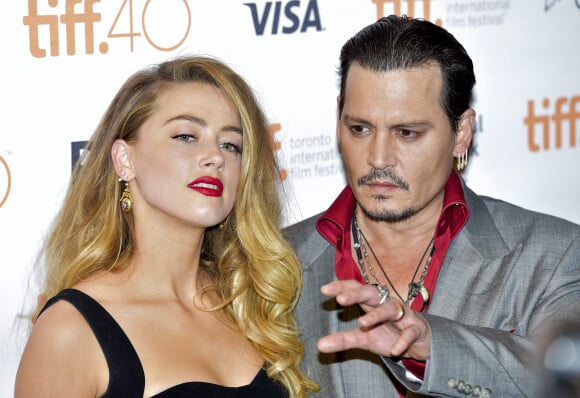Amber Heard et Johnny Depp - Photocall du film "Black Mass" durant le 72e Festival du film international de Venise. Le 14 septembre 2015. @Nathan Denette/The Canadian Press/ABACAPRESS.COM