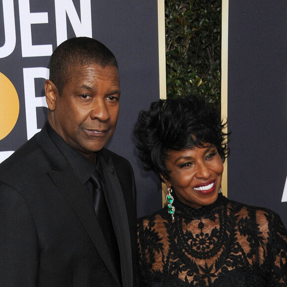 Denzel Washington et Pauletta Washington sur le tapis rouge de la 75ème cérémonie des Golden Globe Awards au Beverly Hilton à Los Angeles, le 7 janvier 2018.
