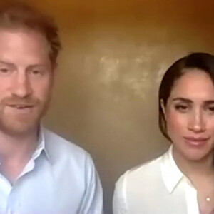 Le prince Harry, duc de Sussex, et Meghan Markle, duchesse de Sussex, abordent la question des inégalités et du racisme institutionnel dans une vidéoconférence avec de jeunes leaders, en leur qualité de Président et vice-président de Queen's Commonwealth Trust (QCT). Los Angeles. Le 6 juillet 2020.