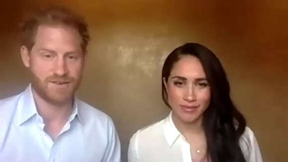 Le prince Harry, duc de Sussex, et Meghan Markle, duchesse de Sussex, abordent la question des inégalités et du racisme institutionnel dans une vidéoconférence avec de jeunes leaders, en leur qualité de Président et vice-président de Queen's Commonwealth Trust (QCT). Los Angeles. Le 6 juillet 2020.