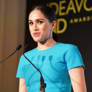 Le prince Harry, duc de Sussex, et Meghan Markle, duchesse de Sussex lors de la cérémonie des Endeavour Fund Awards au Mansion House à Londres, Royaume Uni, le 5 mars 2020.
