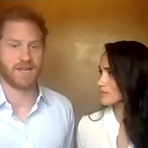 Le prince Harry, duc de Sussex, et Meghan Markle, duchesse de Sussex, abordent la question des inégalités et du racisme institutionnel dans une vidéoconférence avec de jeunes leaders, en leur qualité de Président et vice-président de Queen's Commonwealth Trust (QCT). Los Angeles. Le 6 juillet 2020.