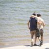 Nickayla Rivera, la soeur de Naya Rivera - Exclusif - Ryan Dorsey, ex mari de Naya Rivera et la famille de l'actrice se retrouvent au lac Piru pour participer à la recherche du corps le 11 juillet 2020.