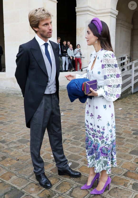 Le prince Christian de Hanovre et la princesse Alessandra de Osma en octobre 2019 aux Invalides à Paris lors du mariage du prince Jean-Christophe Napoléon et de la comtesse Olympia d'Arco-Zinneberg. © Dominique Jacovides / Bestimage