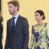Le prince Christian de Hanovre et Alessandra de Osma lors d'une réception au palais royal du Pardo à Madrid, le 28 février 2019.