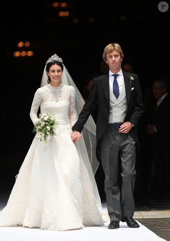 Le prince Christian de Hanovre et Alessandra de Osma le 16 mars 2018 lors de leur mariage en la basilique Saint-Pierre à Lima au Pérou.