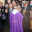 Georges Fenech (dernier compagnon d'Hermine de Clermont-Tonnerre), Alexandre Zouari - Obsèques de Hermine de Clermont-Tonnerre en l'église Saint-Pierre de Montmartre à Paris le 9 juillet 2020.