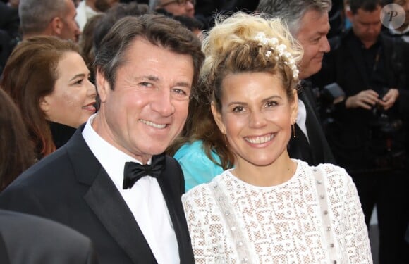 Christian Estrosi et sa femme Laura Tenoudji - Montée des marches du film "A Hidden Life" lors du 72e Festival International du Film de Cannes, le 19 mai 2019. © Denis Guignebourg/Bestimage