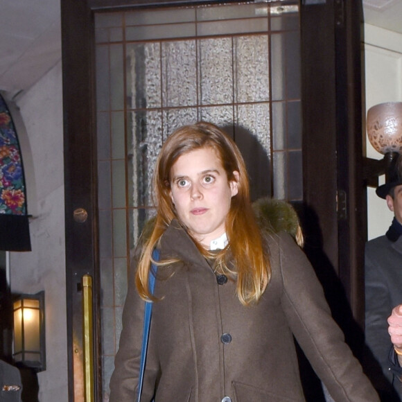 Exclusif - Sarah Ferguson est allée dînée au restaurant "34" avec ses filles, la princesse Beatrice et la princesse Eugenie, et son compagnon Jack Brooksbank dans le quartier de Mayfair à Londres. Le 9 janvier 2018.