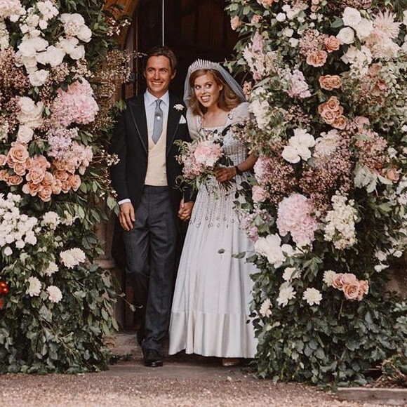 Mariage de la princesse Beatrice d'York avec Edoardo Mapelli Mozzi à la chapelle de tous les Saints, dans le parc du Royal Lodge à Windsor, le 17 juillet 2020. Photo signée Benjamin Wheeler.