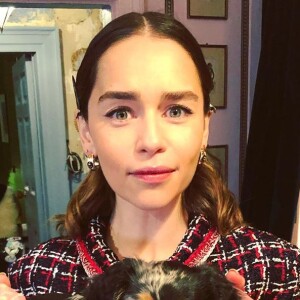 Emilia Clarke et son chien Ted sur Instagram, février 2020.