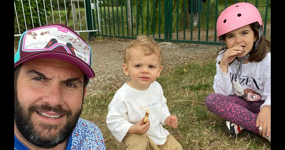 Laurent Ournac avec ses enfants Capucine et Léon, le 13 juin 2020