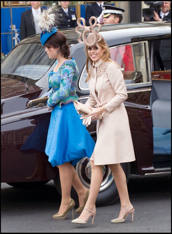 Les princesses Beatrice et Eugenie au mariage du prince William et Kate Middleton à Londres, en 2011.