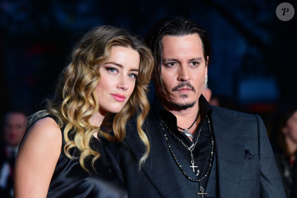 Johnny Depp et sa femme Amber Heard - Avant-première du film "Black Mass" lors du Festival BFI à Londres, le 11 octobre 2015. 11 October 2015.