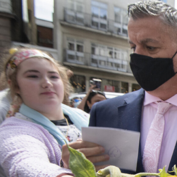 Johnny Depp à son arrivée à la cour royale de justice à Londres, pour le procès en diffamation contre le magazine The Sun Newspaper à Londres, le 23 juillet 2020.