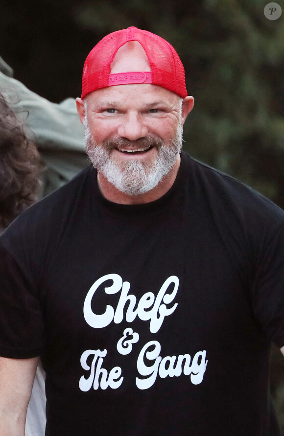 Exclusif - Le grand chef cuisinier et présentateur télé Philippe Etchebest et son groupe de Rock "The Chef and the gang" donnent un concert d'été sur la scène d'un théâtre en plein air, à Pessac près de Bordeaux. Le 23 Juillet 2020. © Patrick Bernard-Fabien Cottereau / Bestimage