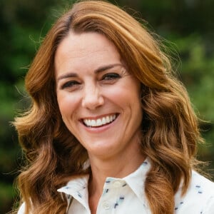 Kate Middleton lors d'une rencontre avec des travailleurs de santé mobilisés pendant la crise santiaire et soutenus par la Royal Foundation, le 23 juillet 2020 à Sandringham.