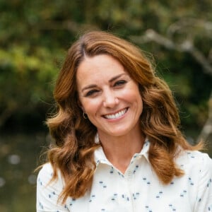 Kate Middleton lors d'une rencontre avec des travailleurs de santé mobilisés pendant la crise santiaire et soutenus par la Royal Foundation, le 23 juillet 2020 à Sandringham.