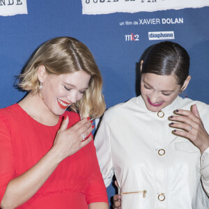 Léa Seydoux enceinte, Marion Cotillard (enceinte) (habillée en Dior) - Avant Première du film "Juste la fin du monde" au MK2 Bibliothèque à Paris le 15 septembre 2016. © Olivier Borde/Bestimage