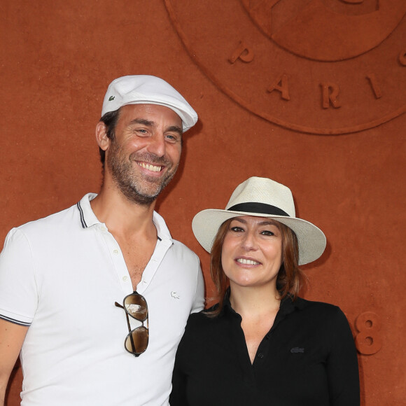 Shirley Bousquet, enceinte et son compagnon Charles au village des Internationaux de France de Tennis de Roland Garros à Paris le 3 juin 2018. © Dominique Jacovides-Cyril Moreau / Bestimage