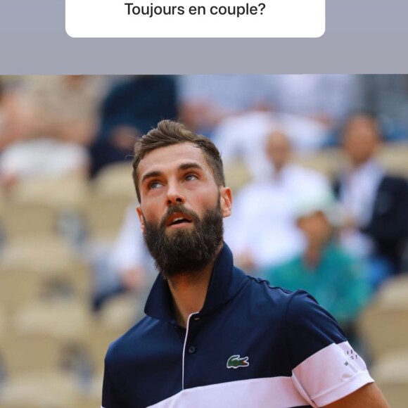 Benoît Paire se confie sur ses ambitions amoureuses dans sa story Instagram. Juillet 2020.