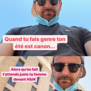 Camille Combal en vacances avec sa femme Marie dans le sud de la France. Août 2020.