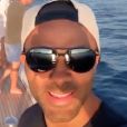 Tony Parker se balade en mer sur un bateau. Le 8 août 2020.