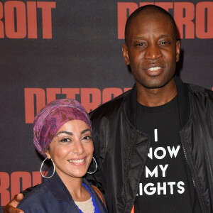 Info du 12 Août 2020 ( Abd Al Malik est à nouveau papa pour la 4 ème fois. Sa femme la chanteuse Wallen a donné naissance il y a un mois.) - Abd Al Malik et sa femme Wallen - Avant-première du film "Detroit" au cinéma UGC Normandie à Paris, le 29 septembre 2017. © Coadic Guirec/Bestimage