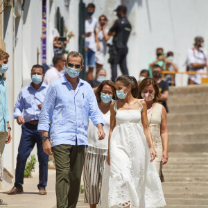 Le roi Felipe VI d'Espagne et la reine Letizia ville de Ciutadella sur l'Ile de Minorque le 13 août 2020.