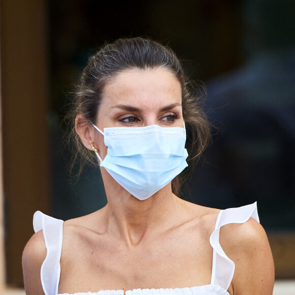 Le roi Felipe VI d'Espagne et la reine Letizia ville de Ciutadella sur l'Ile de Minorque le 13 août 2020.