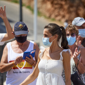 Le roi Felipe VI d'Espagne et la reine Letizia ville de Ciutadella sur l'Ile de Minorque le 13 août 2020.