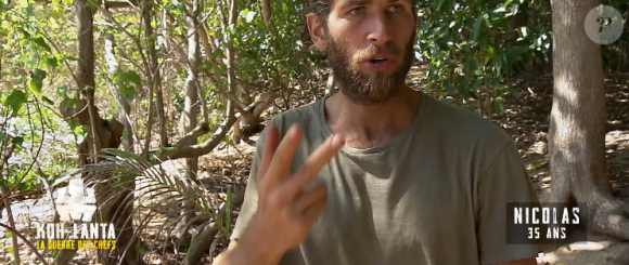 Nicolas, très énervé dans "Koh-Lanta, la guerre des chefs" (TF1) vendredi 24 mai 2019.