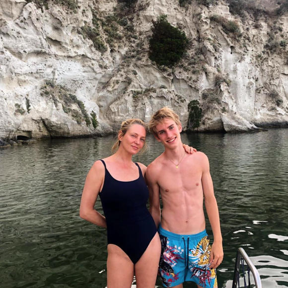 Uma Thurman et son fils Levon Thurman Hawke. Juin 2019.